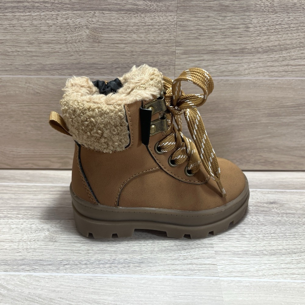 Winter Boots Waterproof Baby Size 2.5-3.5 H&M Brown Warm Soft Faux Fur Lace Zip - Picture 11 of 11